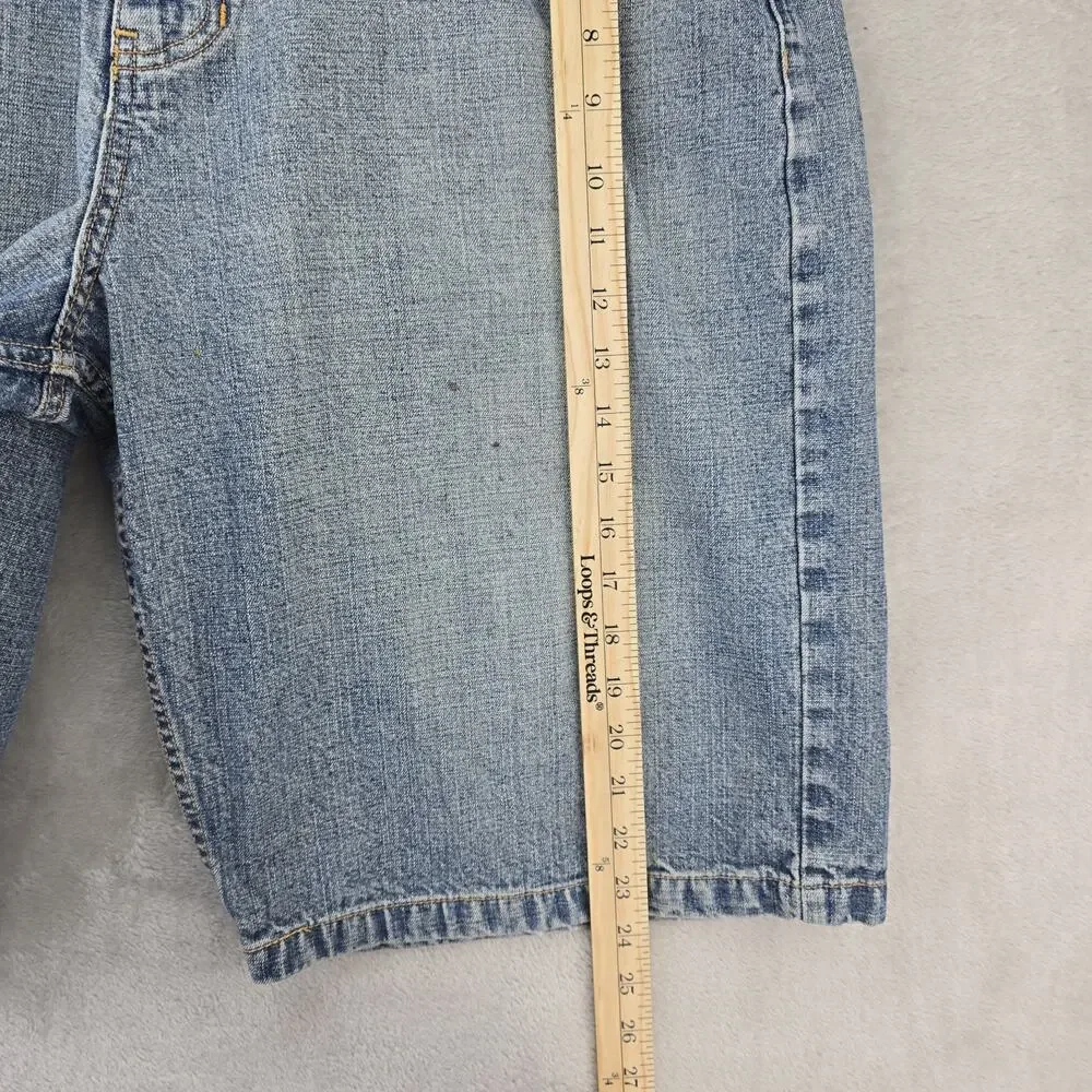 Vintage Anchor Blue Baggy Shorts Mens 34 (Fits 36x12) Blue Denim Jorts Y2K STAIN